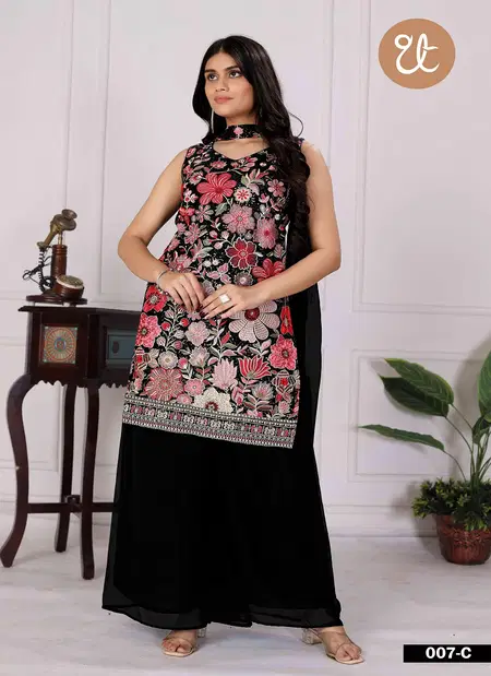 Tt 007 A to D Georgette Embroidery Wholesale Readymade Suits Wholesale Market